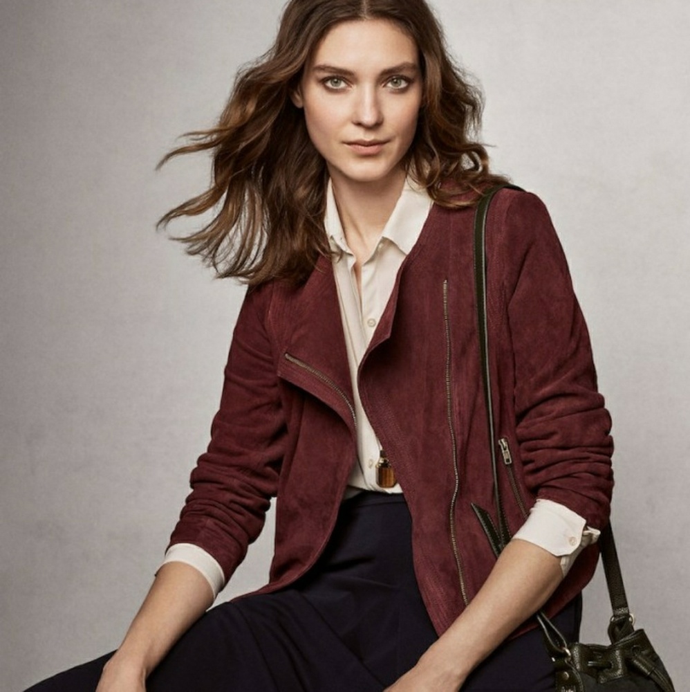Ann Taylor Suede Cropped Jacket Fantastic Conditio